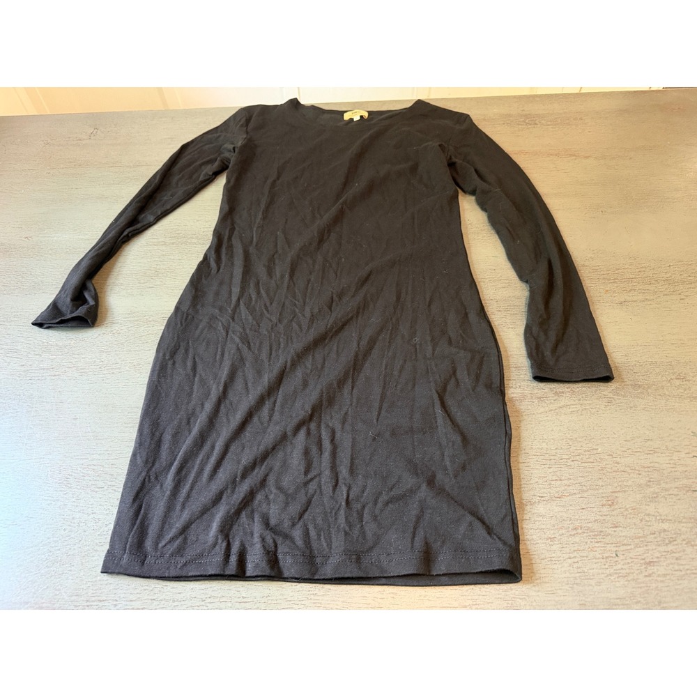 Piko Green Earth Fashion Black Long Sleeve Bodycon Mini Dress Small D190107